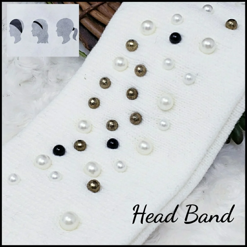 New! Pearl Studded Headband / Ear Warmer